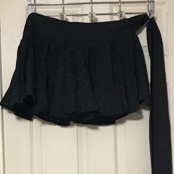 NWT $165 All SaintsAmelie Russian DollCotton Eyelet SkirtWashed Black